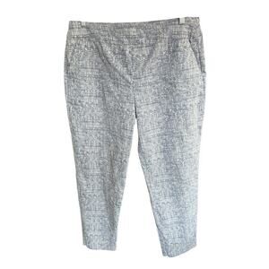 Marla Wynne Flatter Fit Ankle Pant 16W Crosshatch Blue Stretch Tummy Comfort